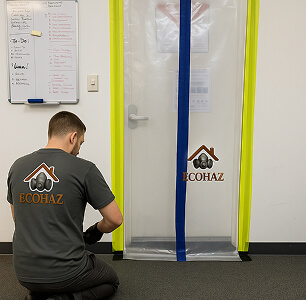 Ecohaz technician carrying out mould remediation