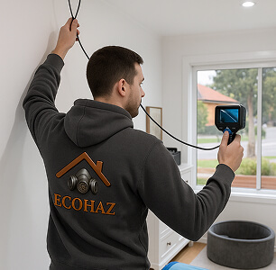 Ecohaz technician carrying out mould remediation
