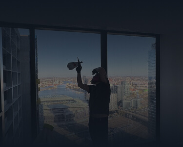 Ecohaz technician treating mould on a window